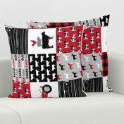 farm life wholecloth (90) - black and red woodgrain