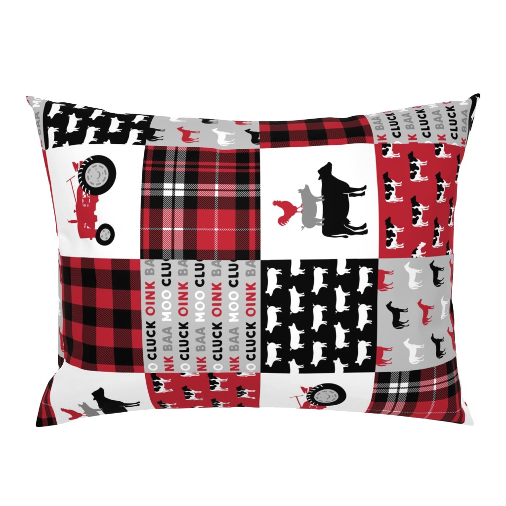 farm life wholecloth (90) -  plaid black and red