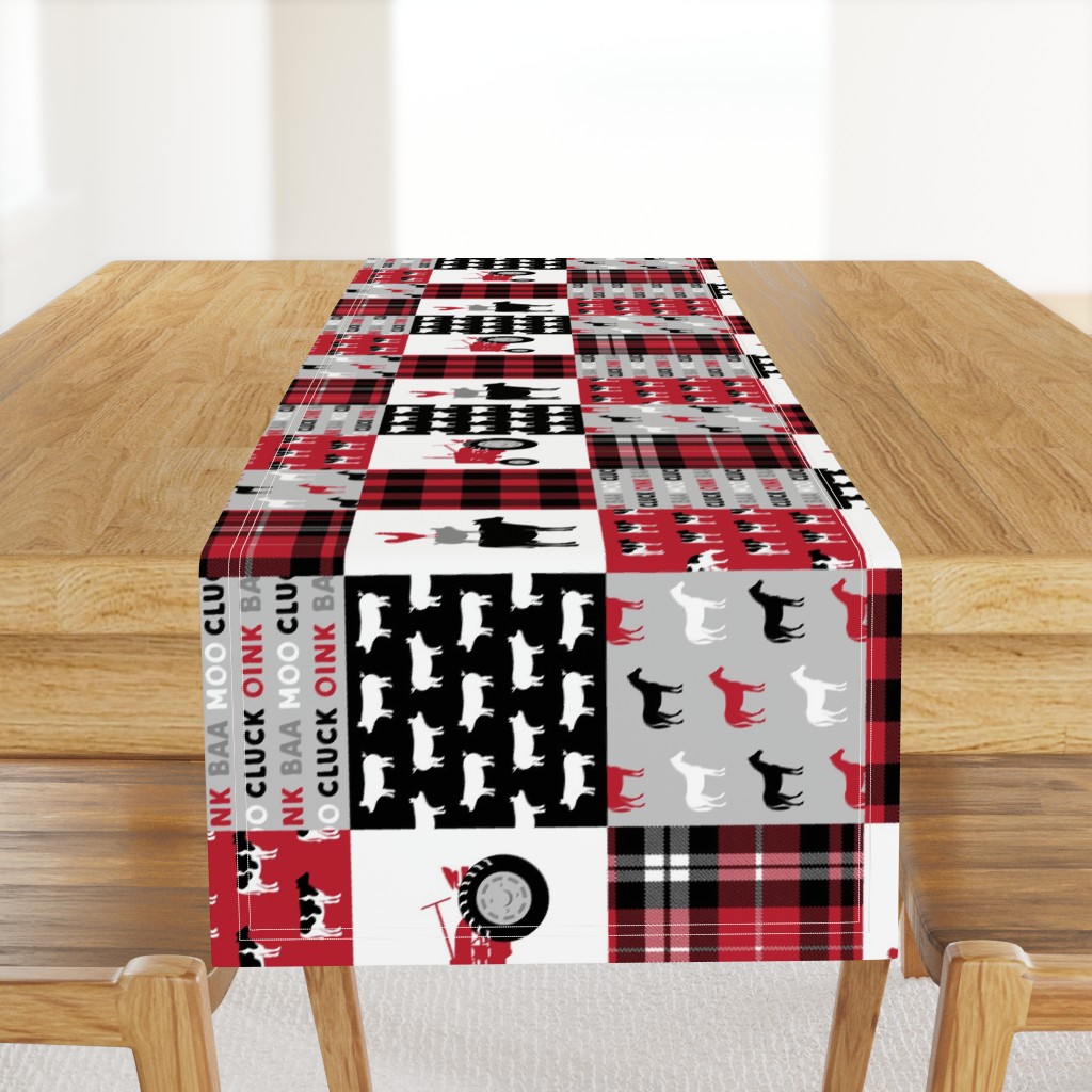 farm life wholecloth (90) -  plaid black and red