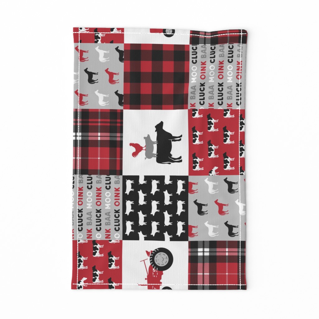 farm life wholecloth (90) -  plaid black and red