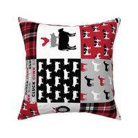 farm life wholecloth (90) -  plaid black and red