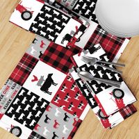 farm life wholecloth (90) -  plaid black and red