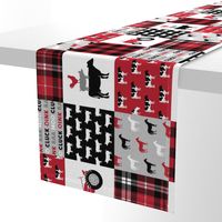 farm life wholecloth (90) -  plaid black and red