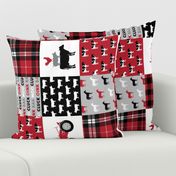 farm life wholecloth (90) -  plaid black and red