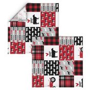 farm life wholecloth (90) -  plaid black and red