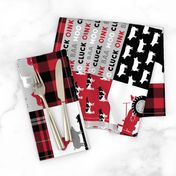 farm life wholecloth (90) -  plaid black and red