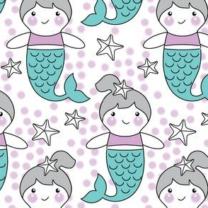 lavender and teal mermaids