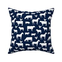 farm animal medley - navy