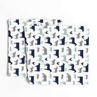 farm animal medley - navy and dusty blue