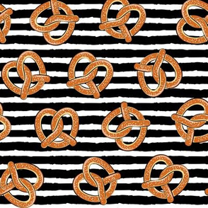 soft pretzels (black stripes) - food fabric