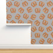 soft pretzels (grey) - food fabric