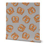 soft pretzels (grey) - food fabric