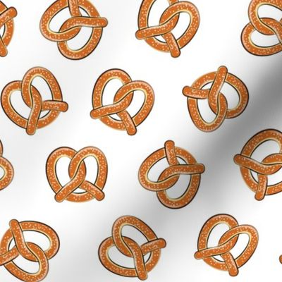 soft pretzels (white) - food fabric