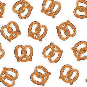 soft pretzels (white) - food fabric