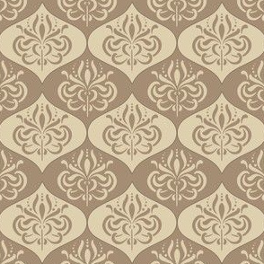 Floral Damask Two Tone Brown