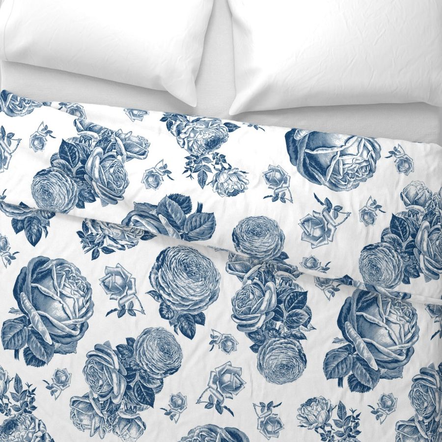 Toile Roses Blue