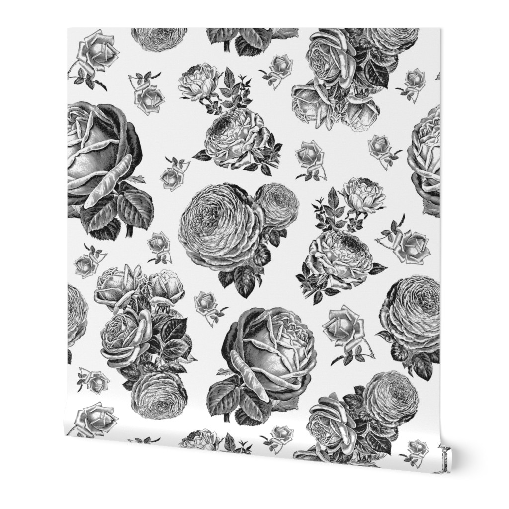 Toile Roses Black