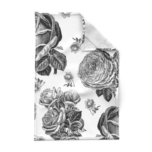 Toile Roses Black