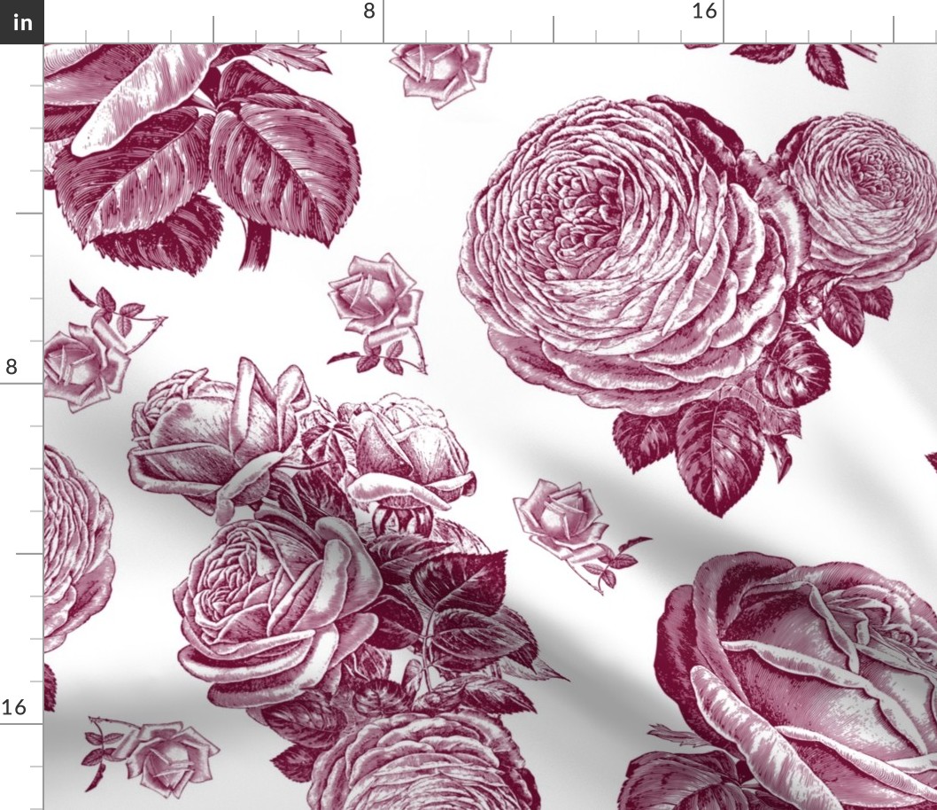 Toile Roses Red