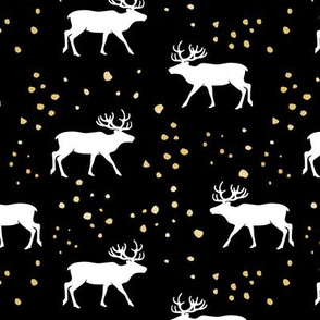 reindeer - holiday  (black and gold)