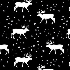 reindeer - holiday  (black and grey)