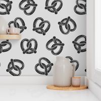 soft pretzels - monochrome on grey 