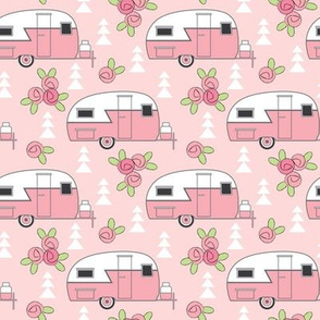 medium pink trailers with rosebuds on pink
