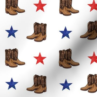 cowboy boots - red and blue stars