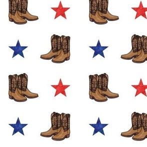 cowboy boots - red and blue stars