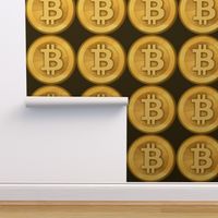 1 bitcoin coins money cryptocurrency digital currency gold pop art  novelty