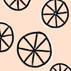 Jumbo African  Wheels Geo Print - Blush