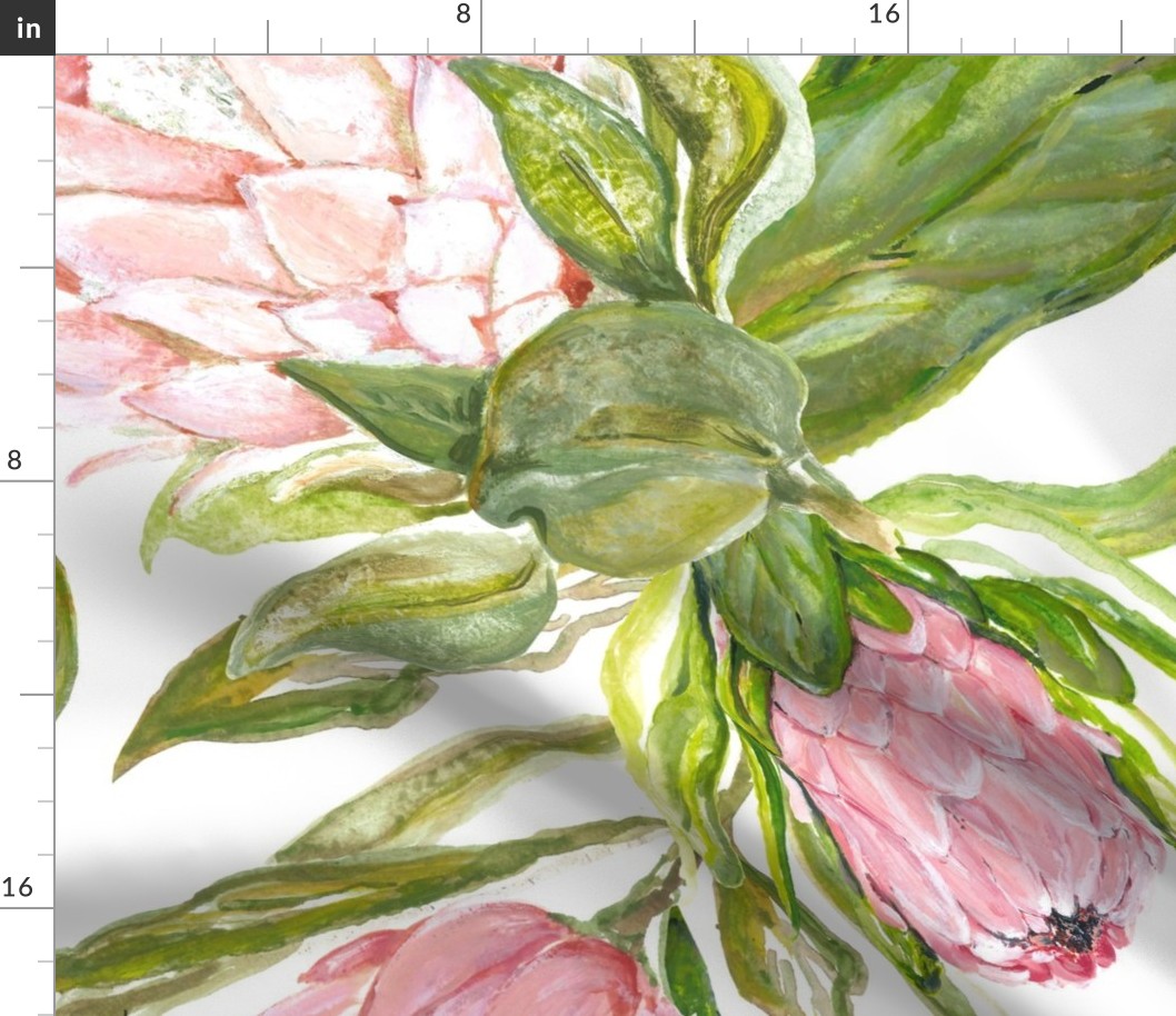 Painted Proteas - Jumbo Wallpaper (HALF-DROP)
