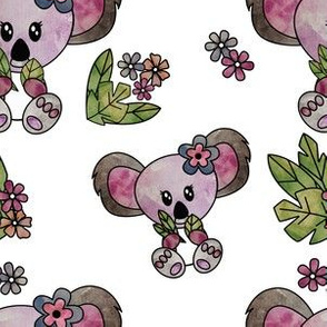 Koala watercolor pattern