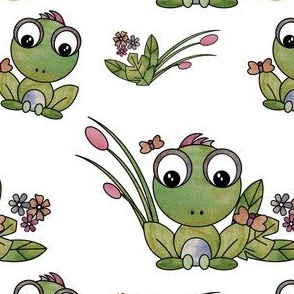 Frog watercolor pattern