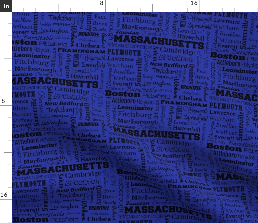 Massachusetts cities, blue