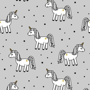 monochrome unicorns (grey) 