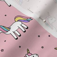 unicorns (pastel) on pink