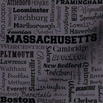 Massachusetts cities, dark gray