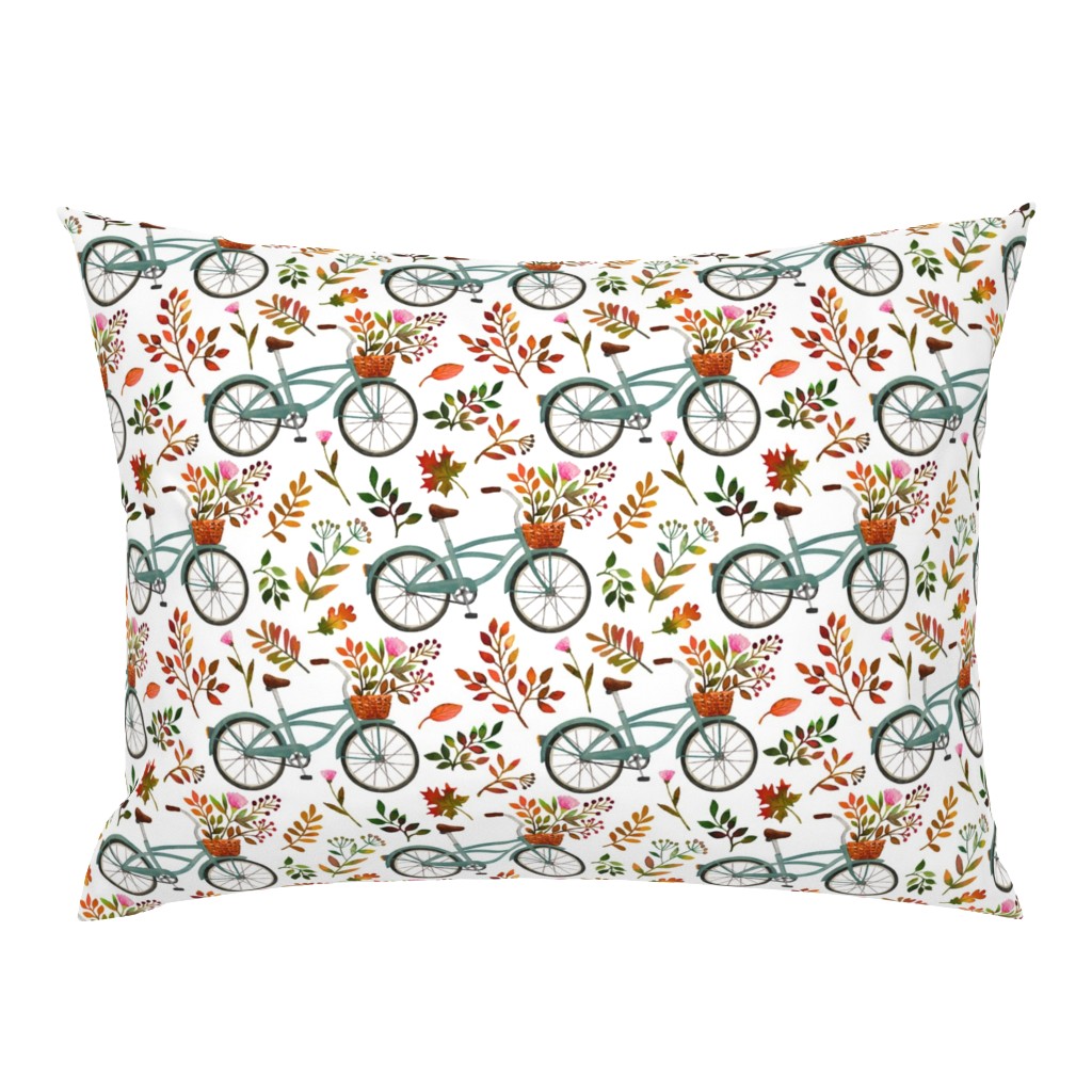 autumn bike ride - white, large