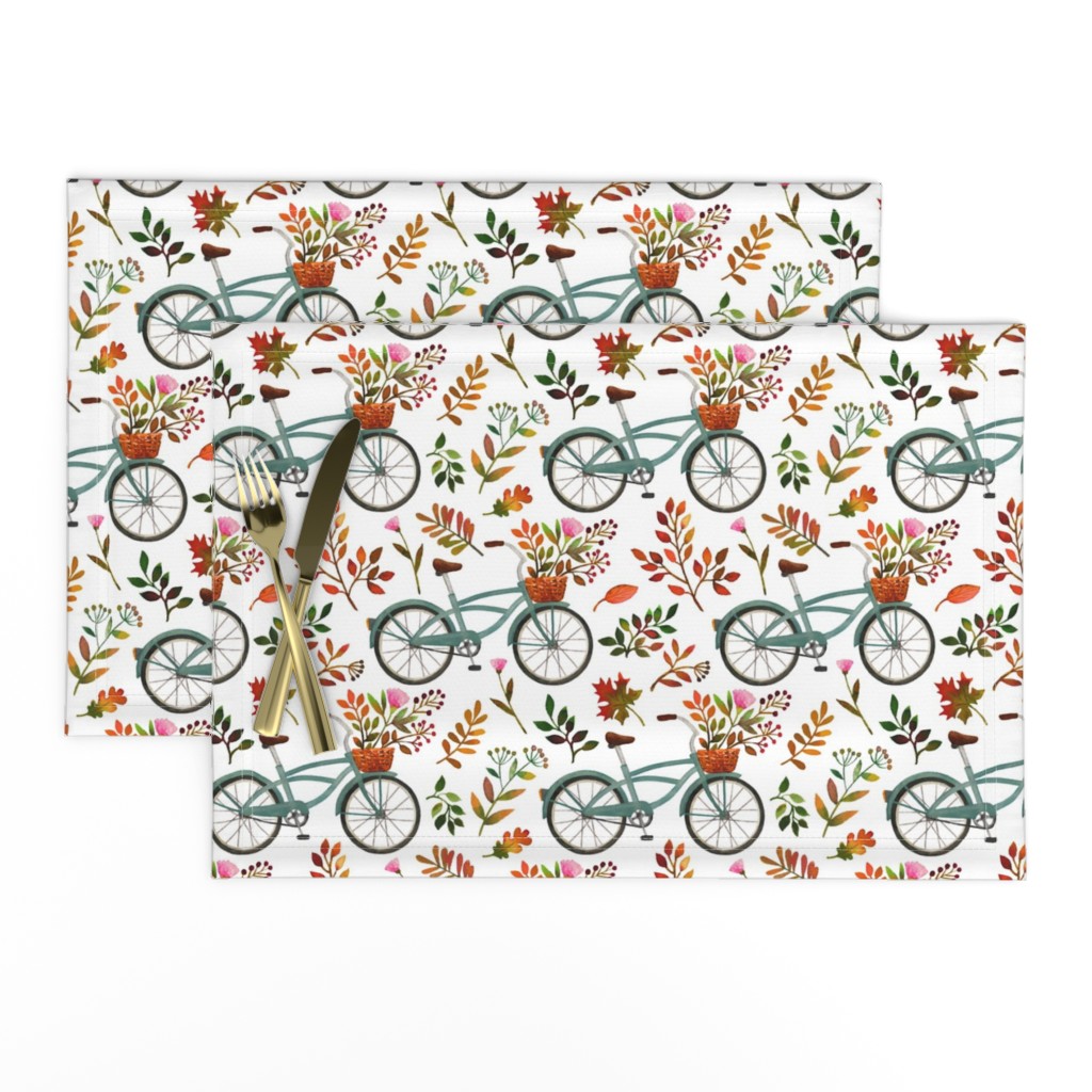 autumn bike ride - white, large