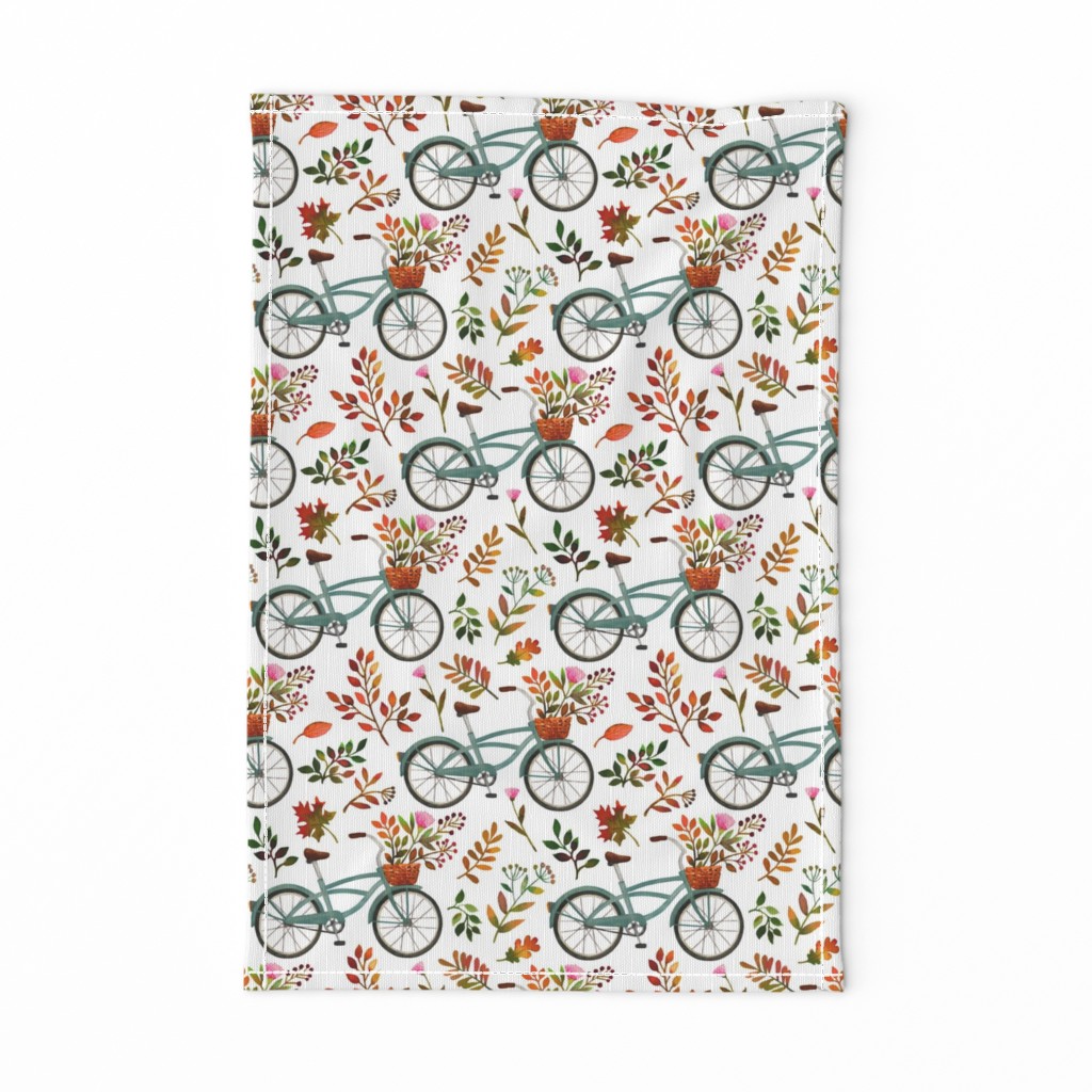 autumn bike ride - white, large