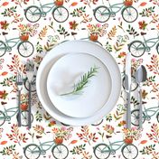 autumn bike ride - white, large