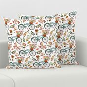 autumn bike ride - white, large