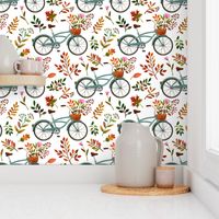 autumn bike ride - white, large