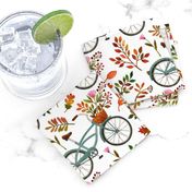 autumn bike ride - white, large