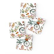 autumn bike ride - white, large