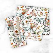 autumn bike ride - white, large