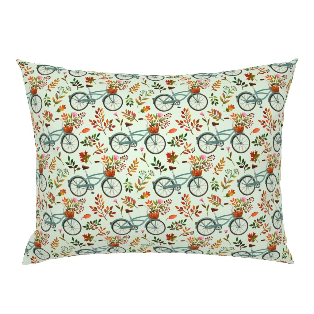 autumn bike ride - light mint, small