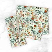 autumn bike ride - light mint, small