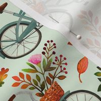 autumn bike ride - light mint, small